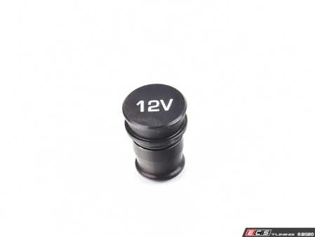 ECS Tuning Billet Power Port Plug - "12V" - Black Anodized