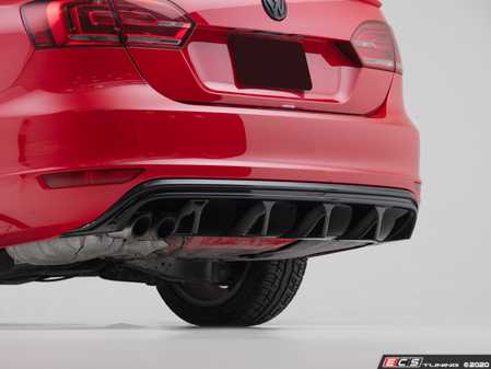 ECS Tuning MK6 Jetta GLI Rear Diffuser - Gloss Black - Eurosport Performance