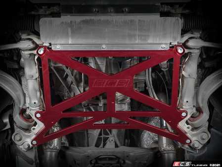 ECS Tuning Audi B8.5 Facelift Billet X-Brace - Red - Eurosport Performance