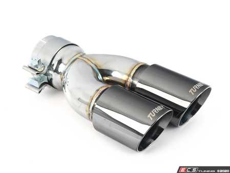 Turner Motorsports Exhaust Tips - 3" Inlet X 3.0" Outlet - Stepped Left Rolled Angle Tip - Titanium Black Chrome - Eurosport Performance