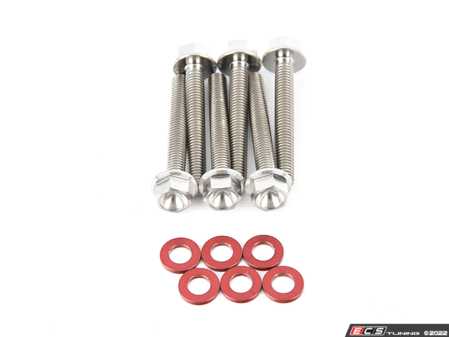 ECS Tuning Titanium 3.0T/2.9T Ignition Coil Hardware Kit - Set Of Six Red Titanium Washers - Eurosport Performance
