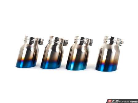 ECS Tuning "Ti.22" UNIVERSAL Exhaust Tips - 3.5" Titanium - Burnt Finish - Set of Four