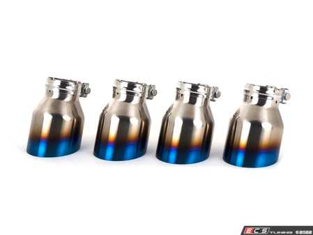 ECS Tuning "Ti.22" UNIVERSAL Exhaust Tips - 4.0" Titanium - Burnt Finish - Set of Four