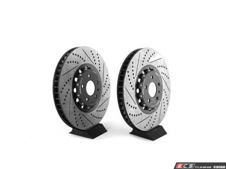 ECS Tuning Front Cross-Drilled & Slotted 2-Piece Brake Rotors - Pair (380x36) - Eurosport Performance