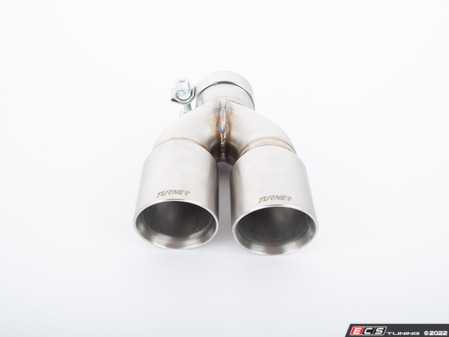 Turner Motorsports Double Wall Slash Cut Exhaust Tip - 2.5 Inlet - 3.0 OD - Stepped Left - Brushed Stainless - Eurosport Performance