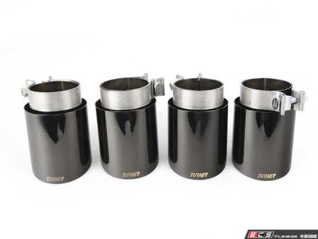 Set(4) -Turner Motorsports 4" Double Wall Exhaust Tip W/ Polished Black Chrome Finish - Eurosport Performance