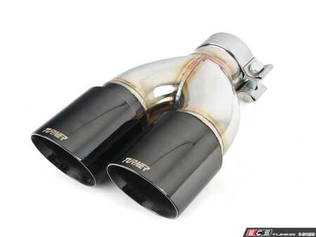 Turner Motorsports Double Wall Slash Cut Exhaust Tip - 2.75 Inlet - 3.5 OD - Stepped Right - Titanium Black Chrome - Eurosport Performance
