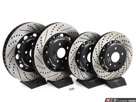 ECS Tuning 8V RS3 - 2-Piece Drilled & Slotted Brake Rotors - Front and Rear - Eurosport Performance