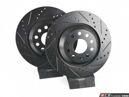 ECS Tuning Rear V5 Drilled & Slotted Brake Rotors - Set (310x22) - Eurosport Performance