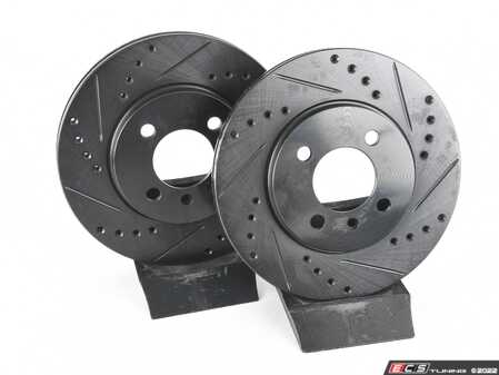 ECS Tuning Front V5 Drilled & Slotted Brake Rotors - Set (260x22) - Eurosport Performance