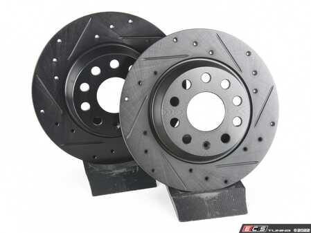 ECS Tuning Rear V5 Drilled & Slotted Brake Rotors - Set (282x12) - Eurosport Performance
