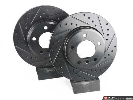 ECS Tuning Front V5 Drilled & Slotted Brake Rotors - Set (300x22) - Eurosport Performance