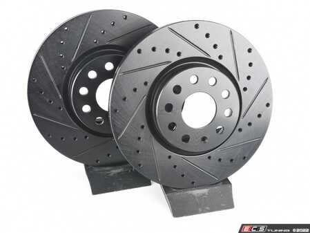 ECS Tuning Front V5 Drilled & Slotted Brake Rotors - Set (312x25) - Eurosport Performance