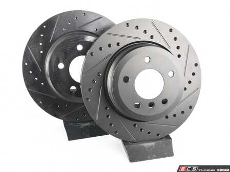 ECS Tuning Rear V5 Drilled & Slotted Brake Rotors - Set (324x22) - Eurosport Performance