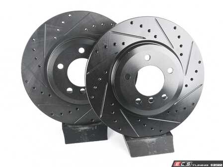 ECS Tuning Front V5 Drilled & Slotted Brake Rotors - Set (325x25) - Eurosport Performance