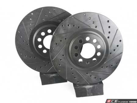 ECS Tuning Front V5 Drilled & Slotted Brake Rotors - Set (312x25) - Eurosport Performance