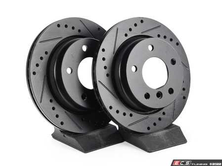 ECS Tuning Rear V5 Drilled & Slotted Brake Rotors - Set (276x19) - Eurosport Performance