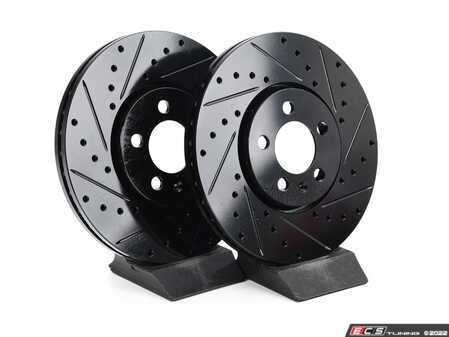 ECS Tuning Front V5 Drilled & Slotted Brake Rotors - Set (288x25) - Eurosport Performance