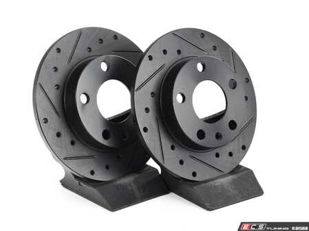ECS Tuning Rear V5 Drilled & Slotted Brake Rotors - Set (245x10) - Eurosport Performance