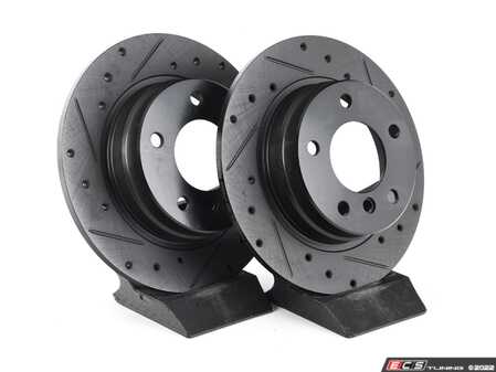 ECS Tuning Rear V5 Drilled & Slotted Brake Rotors - Set (280x10) - Eurosport Performance