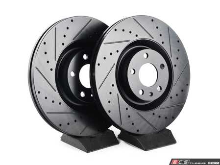 ECS Tuning Front V5 Drilled & Slotted Brake Rotors - Set (321x30) - Eurosport Performance