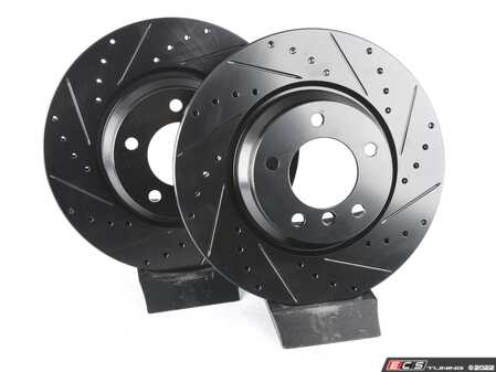 ECS Tuning Front V5 Drilled & Slotted Brake Rotors - Set (330x24) - Eurosport Performance
