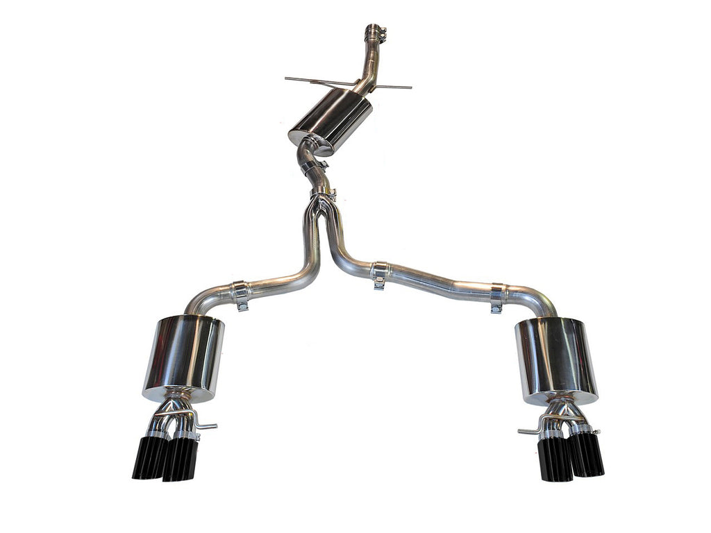 AWE Touring Edition Exhaust - B8/B8.5 A4 2.0T - Quad Tip, Diamond Black Tips - Eurosport Performance