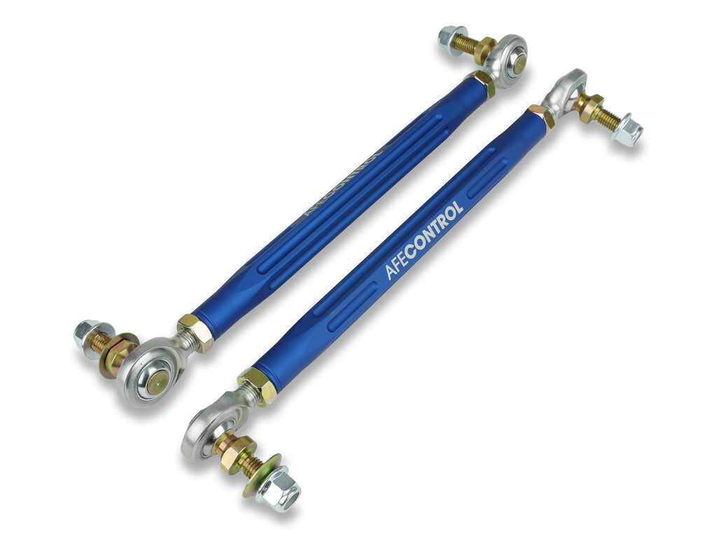 aFe Control Front Adjustable End Link Set Blue - Eurosport Performance