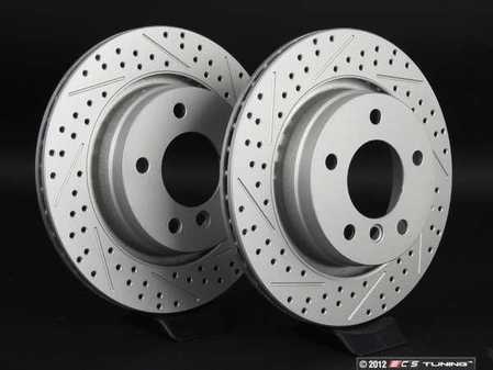 ECS Tuning Rear Cross Drilled & Slotted Brake Rotors - Pair (294x19) - Eurosport Performance