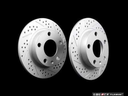 ECS Tuning Rear Cross Drilled & Slotted Brake Rotors - Pair (245x10) - Eurosport Performance