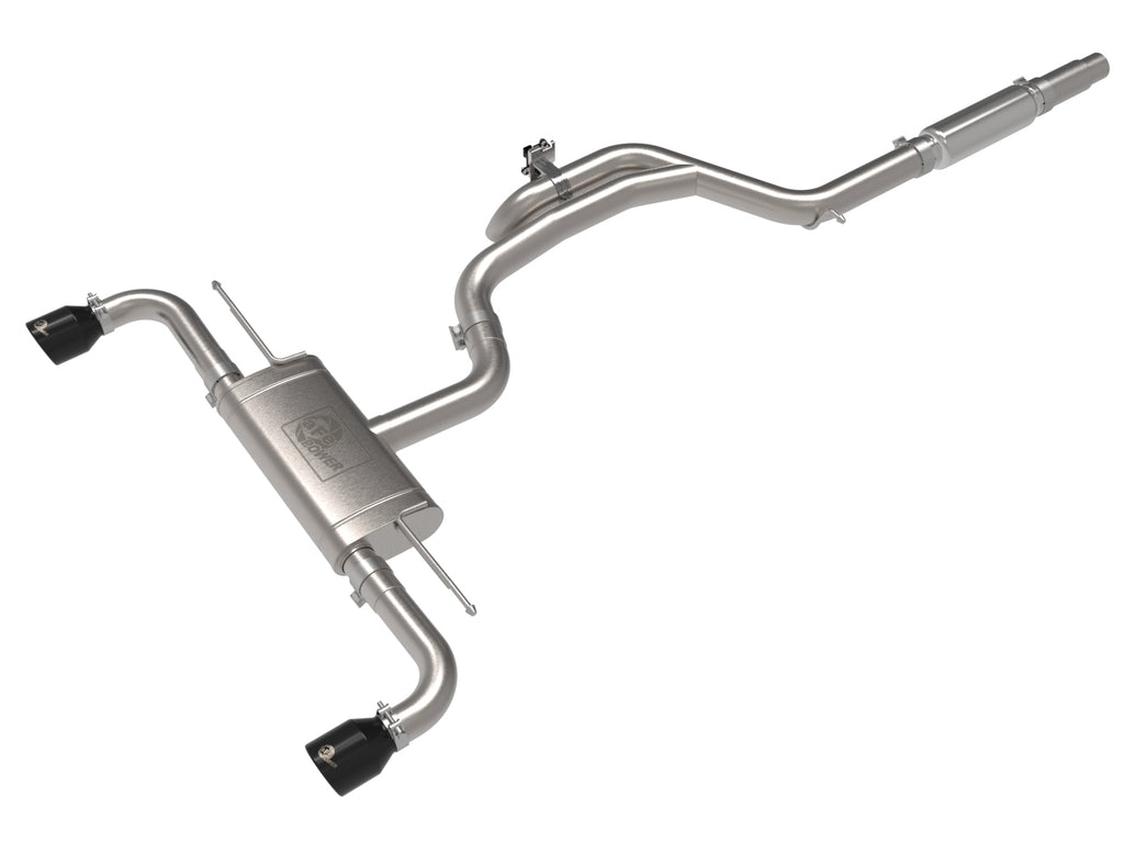 Gemini XV 3 IN to 2-1/2 304 Stainless Steel Cat-Back Exhaust w/ Cut-Out Black - VW GTI MK8 - Eurosport Performance