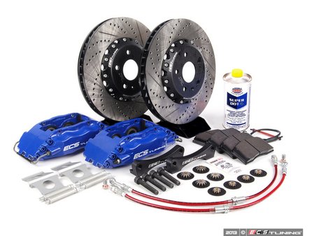 ECS Tuning Front Big Brake Kit - Stage 3 - 2-Piece Cross-Drilled & Slotted Rotors (332x32) - Eurosport Performance