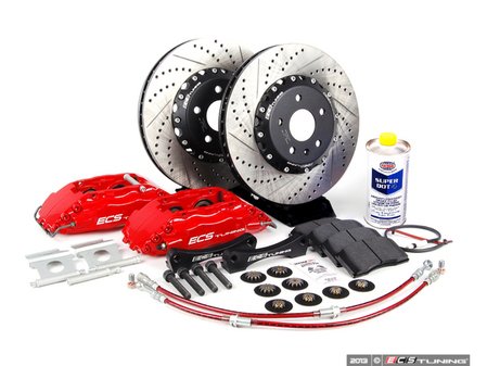 ECS Tuning Front Big Brake Kit - Stage 3 - 2-Piece Cross-Drilled & Slotted Rotors (332x32) - Eurosport Performance