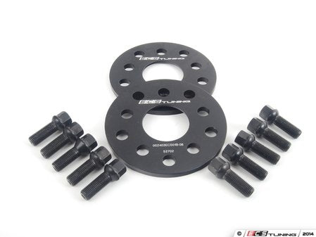 ECS Tuning Wheel Spacer And Bolt Kit - 8mm With Black Ball Seat Bolts - Eurosport Performance