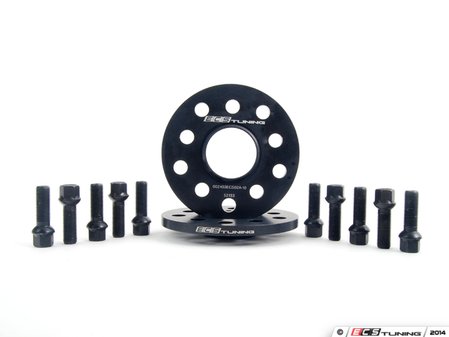 ECS Tuning Wheel Spacer & Bolt Kit - 10mm With Black Ball Seat Bolts - Eurosport Performance