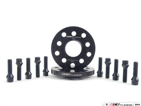 ECS Tuning Wheel Spacer & Bolt Kit - 15mm With Black Conical Seat Bolts - Eurosport Performance