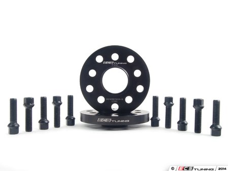 ECS Tuning Wheel Spacer & Bolt Kit - 17.5mm With Black Ball Seat Bolts - Eurosport Performance