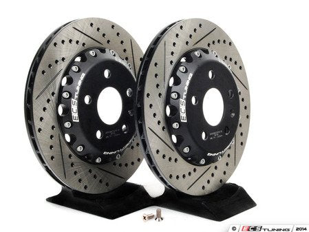 ECS Tuning Rear Cross-Drilled & Slotted 2-Piece Semi-Floating Brake Rotors - Pair (310x22) - Eurosport Performance