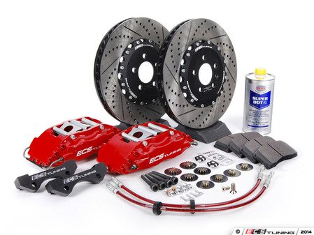 ECS Tuning Stage 3 Big Brake Kit - Red 4 Piston Brake Calipers (332x32mm) - Eurosport Performance