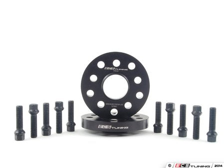 ECS Tuning Wheel Spacer & Bolt Kit - 20mm With Black Ball Seat Bolts - Eurosport Performance