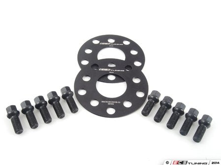 ECS Tuning Wheel Spacer & Bolt Kit - 3mm With Black Ball Seat Bolts - Eurosport Performance
