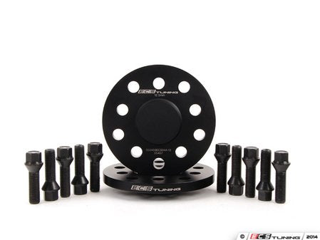 ECS Tuning Wheel Spacer And Bolt Kit - 12.5mm With Black Conical Seat Bolts - Eurosport Performance