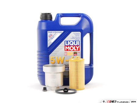 ECS Tuning Oil Service Kit - Premium - With Magnetic Drain Plug & Silver Aluminum Oil Filter Housing - Eurosport Performance
