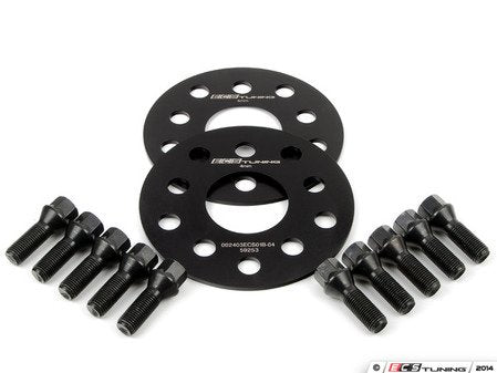 ECS Tuning Wheel Spacer & Bolt Kit - 4mm With Black Conical Seat Bolts - Eurosport Performance