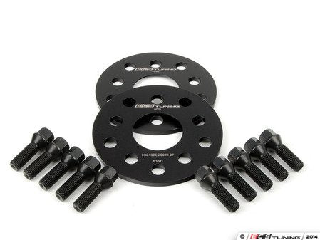 ECS Tuning Wheel Spacer & Bolt Kit - 7mm With Black Conical Seat Bolts - Eurosport Performance