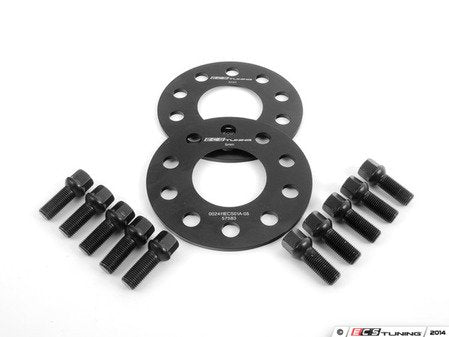 Kit d'entretoise et de boulons de roue ECS Tuning - 5 mm avec boulons de siège à bille noirs