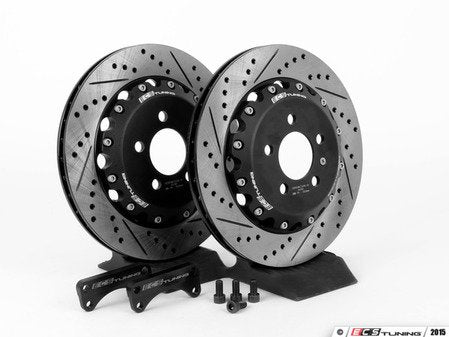ECS Tuning Rear Big Brake Kit - Stage 1 - 2-Piece Cross-Drilled & Slotted Rotors (306x22) - Eurosport Performance