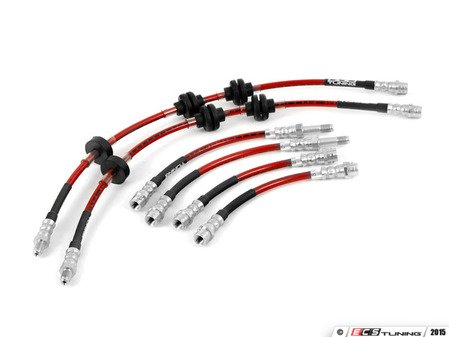 ECS Tuning Conduites de frein en acier inoxydable Exact-Fit - Kit complet