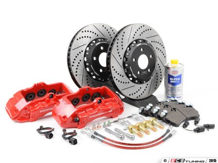 ECS Tuning Front Big Brake Kit - Stage 4 - 2-Piece Cross Drilled & Slotted Rotors (352x32) - Eurosport Performance