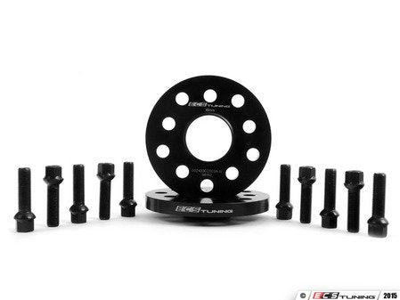 ECS Tuning Wheel Spacer & Bolt Kit - 15mm With Black Ball Seat Bolts - Eurosport Performance